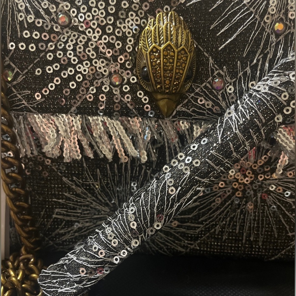 Kurt Geiger Silver Embellished Chain Shoulder Bag - Picture 4 of 15